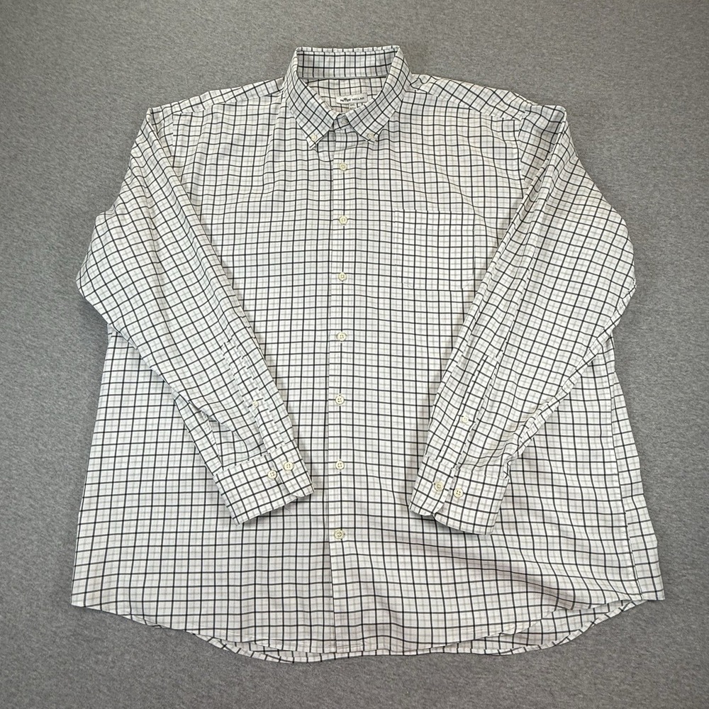 Peter Millar Crown Sport Mens 2XL Plaid Button Down Shirt MF18W13NBL Black Gray